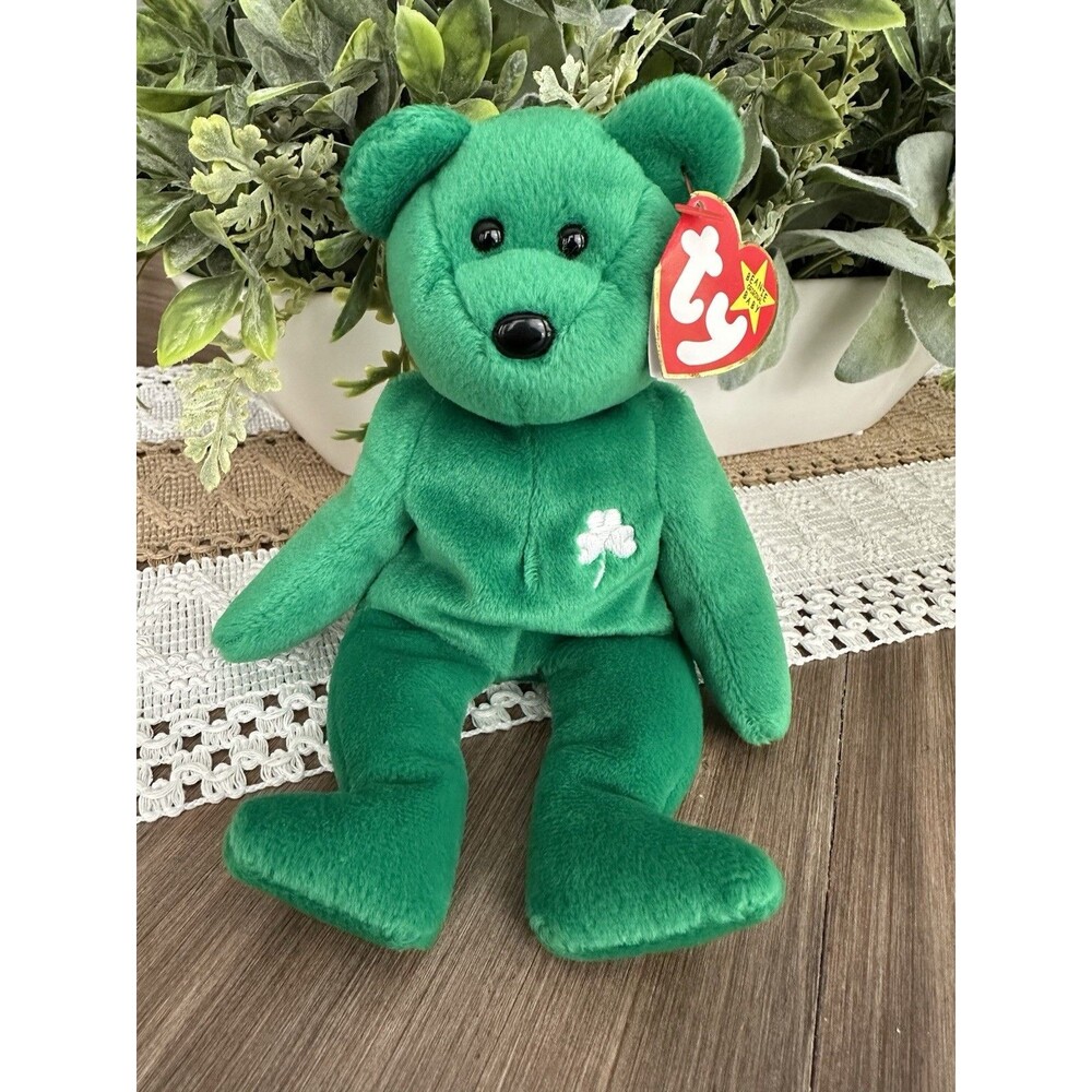Ty Beanie Baby Erin The Bear 1997 Retired Plush Toy with All Tags Mint Cond